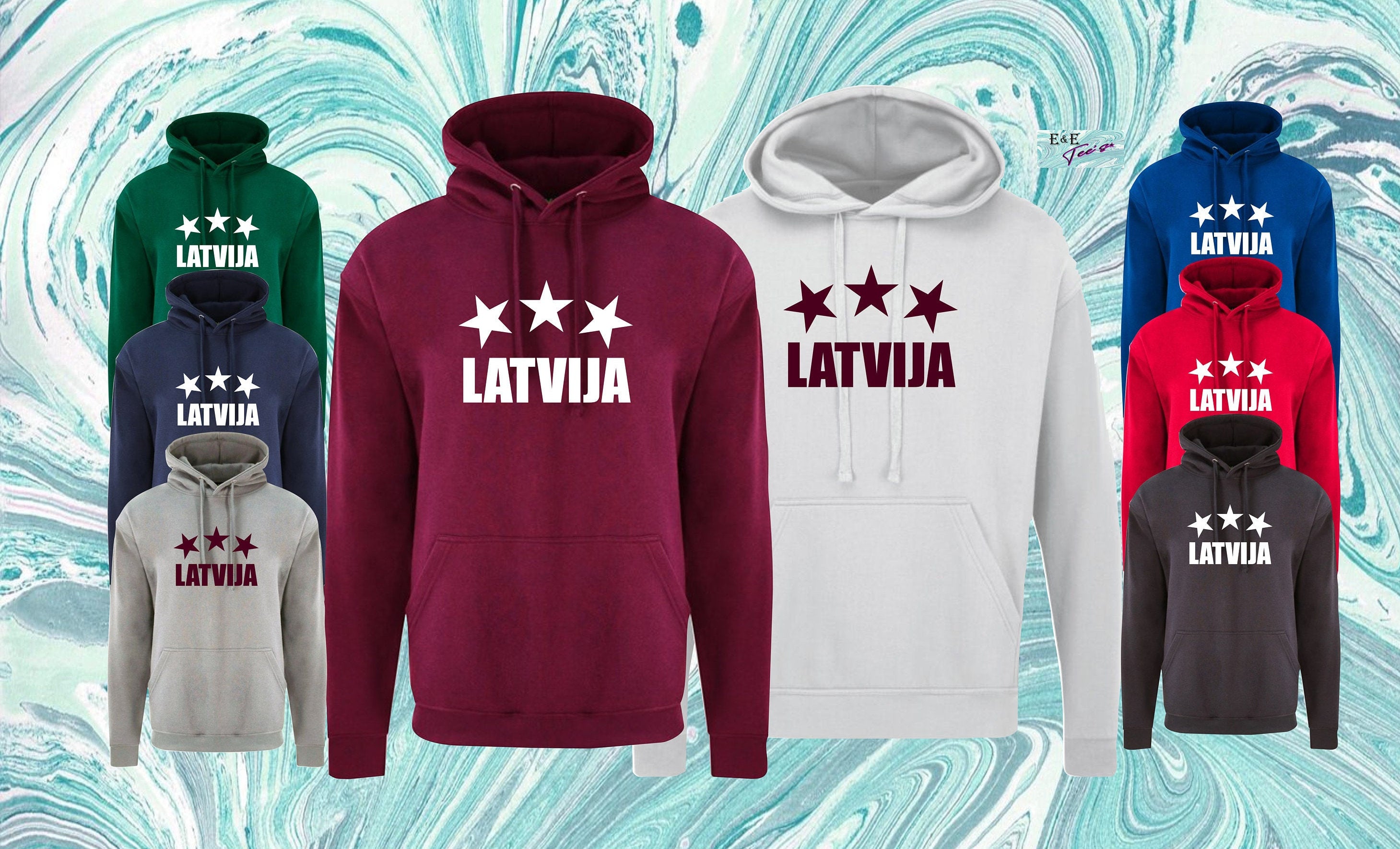 LATVIJA Hoodie Men Ladies Unisex 3 stars jumis symbol 3 zvaigznes Latvia
